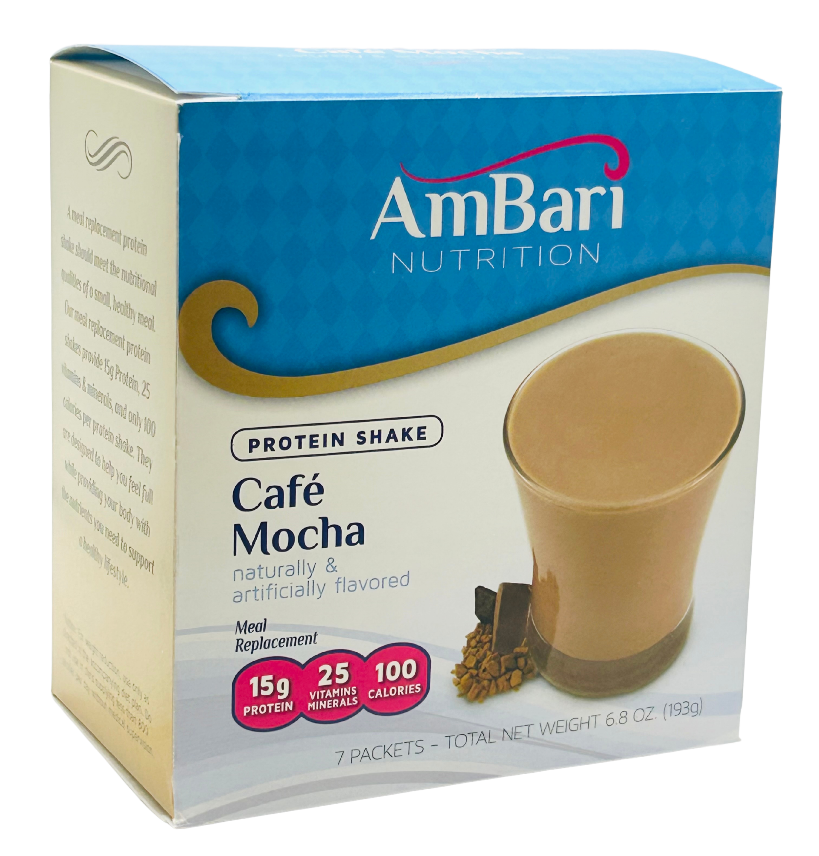 AmBari Nutrition's  Cafe Mocha Protein Shake Box