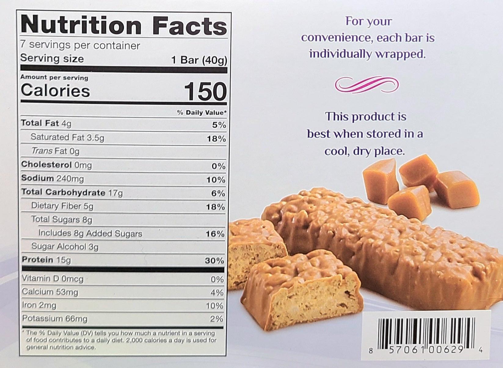 Divine Caramel Sea Salt Bars Nutrition Facts