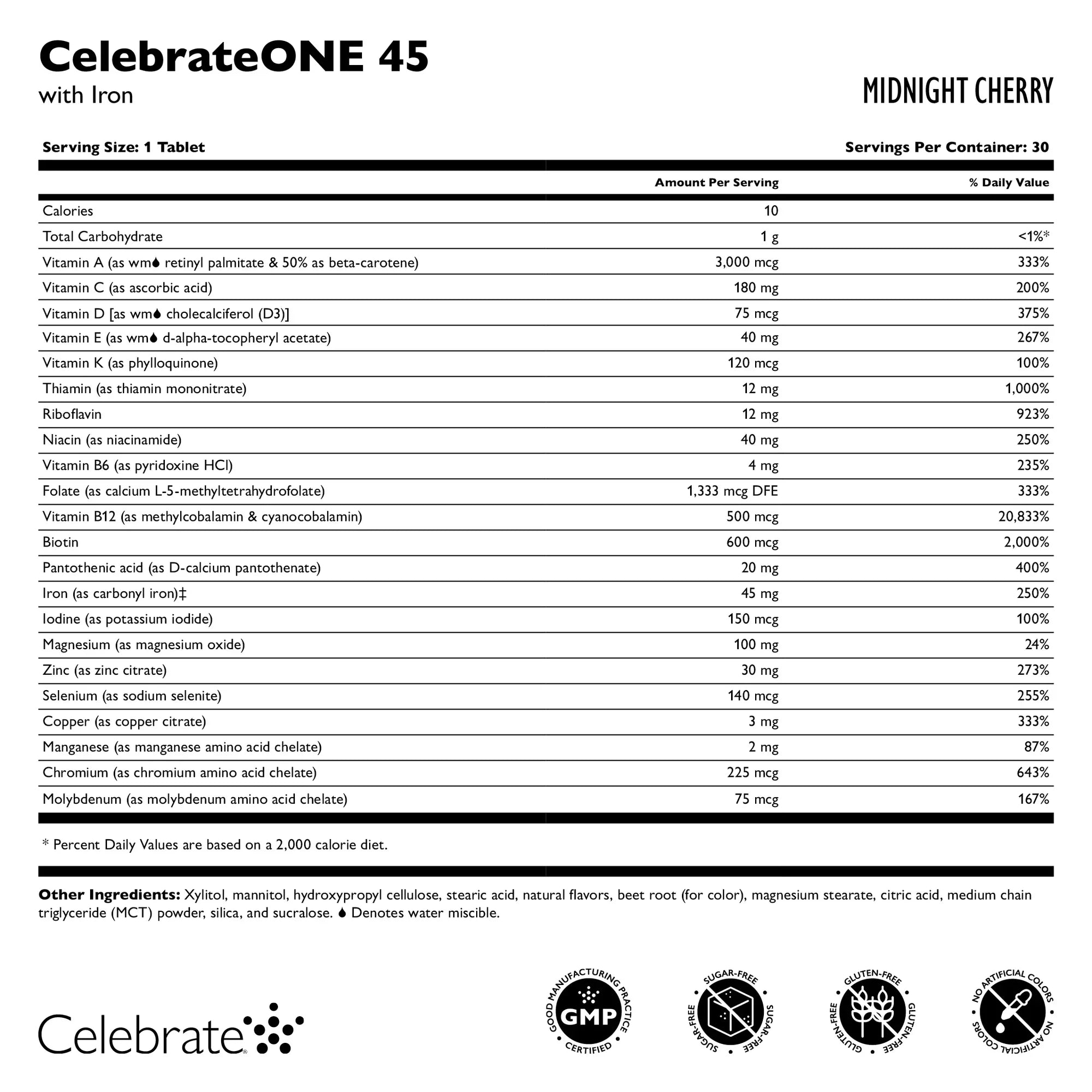 Multi-Chewable CelebrateONE 45 with Iron - Celebrate