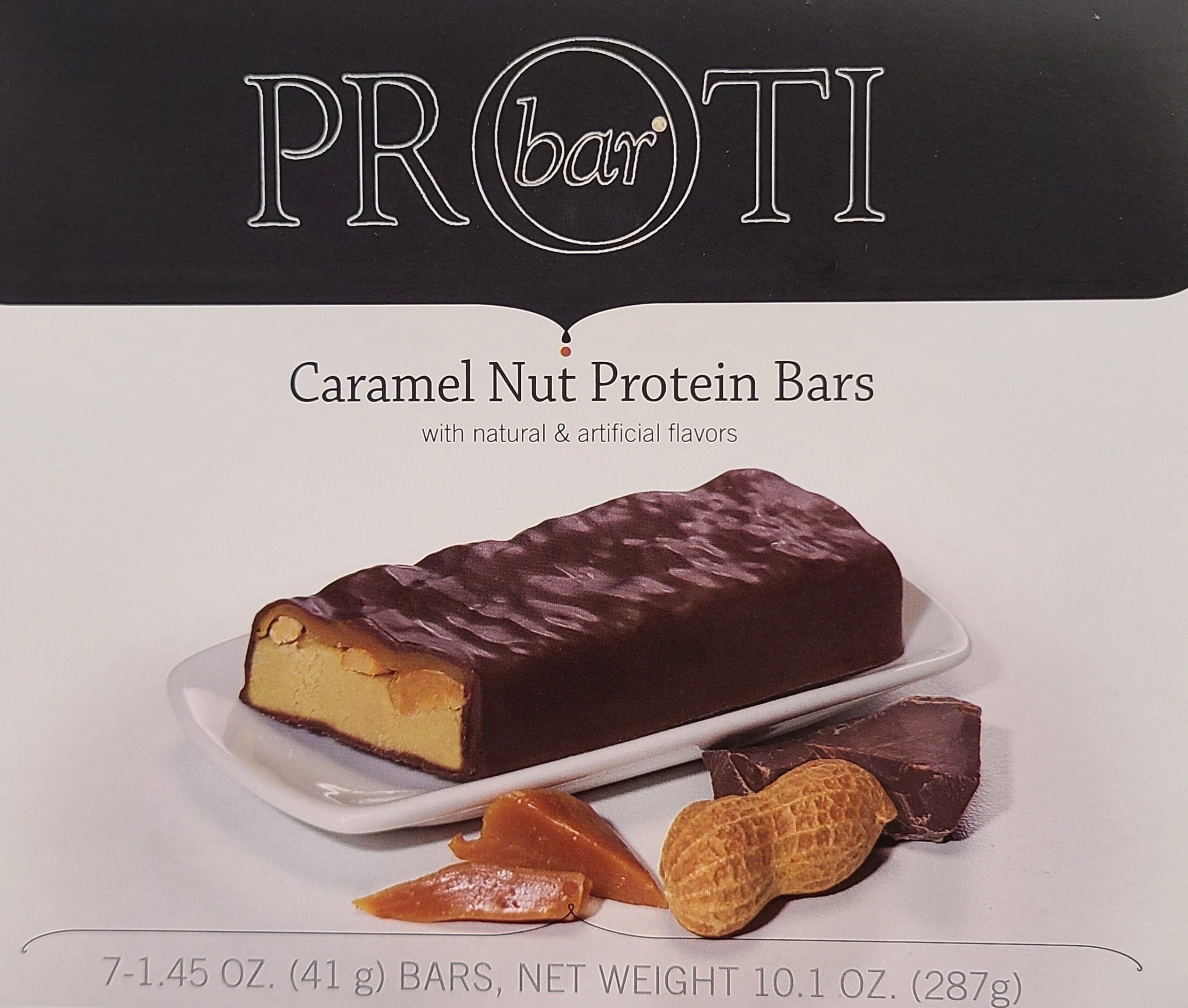 proti-bar caramel nut protein bars