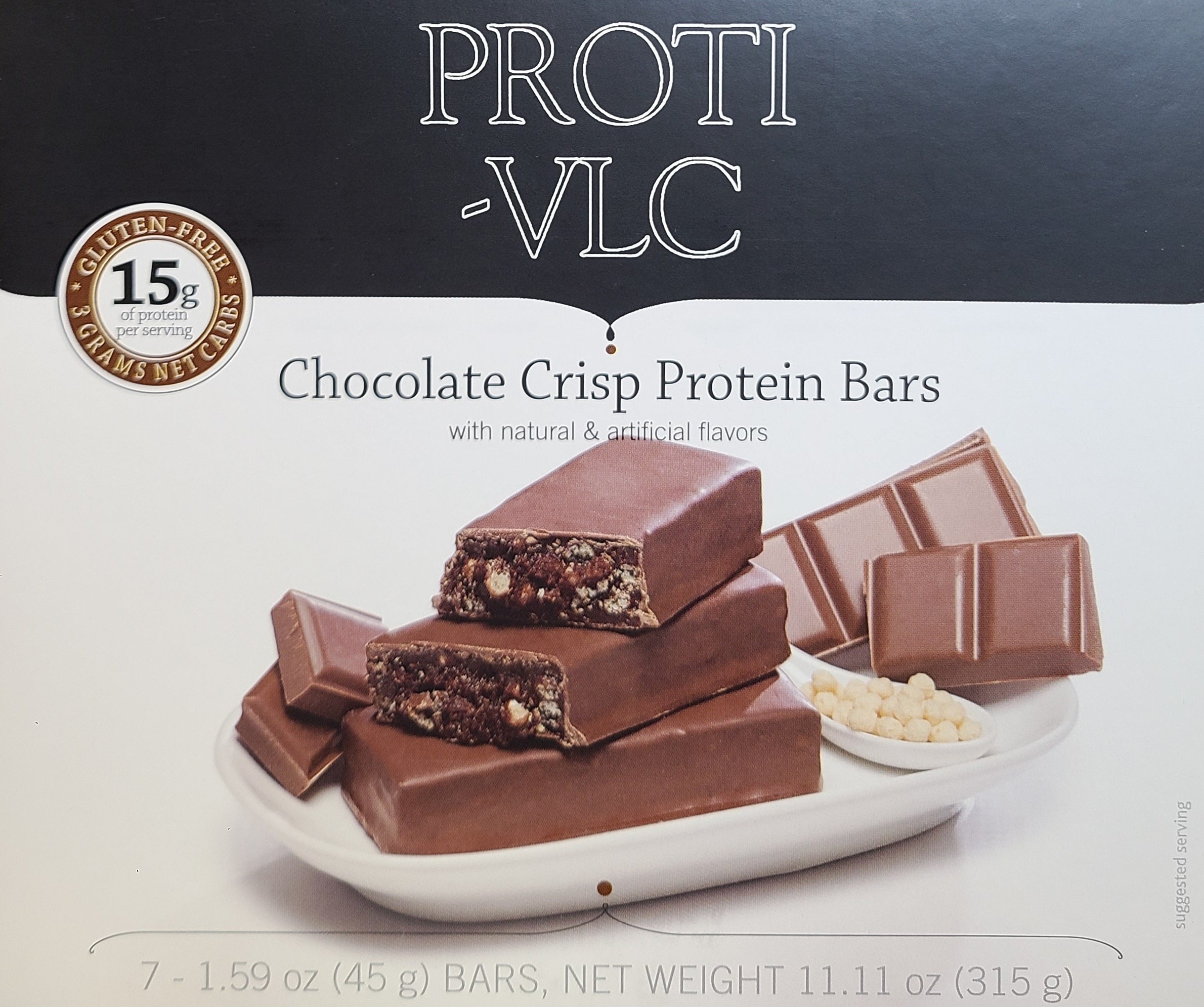 proti vlc chocolate crisp protein bar box